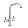 Chrome Twin Lever Kitchen Mixer Tap - Essence Roscoe