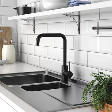 Enza Elwood Matt Black Single Lever Kitchen Mixer Tap
