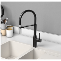 Black Single Lever Pull Out Kitchen Mixer Tap  - Enza Zetland 