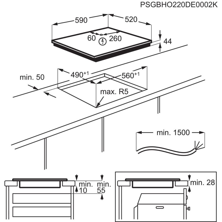AEG 5000 Series 60cm 4 Zone Induction Hob