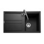 Rangemaster Topaz Single Bowl Inset Black Granite Kitchen Sink with Reversible Drainer