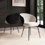 Beige Upholstered Dining Chair with Wooden Back - Tori
