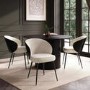 Beige Upholstered Dining Chair with Wooden Back - Tori