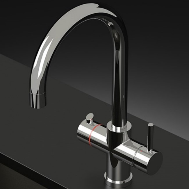 GRADE A1 - Boiling Water Kitchen Tap 3 in 1 Curve Chrome 