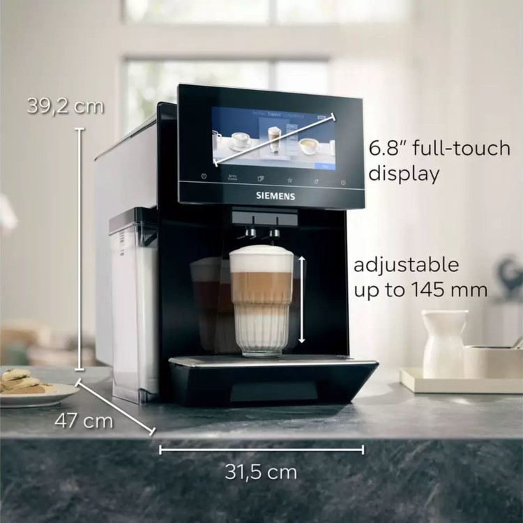Siemens TQ903GB9 EQ900 Bean-to-Cup Coffee Machine – Dual Hopper baristaMode & iSelect Touchscreen