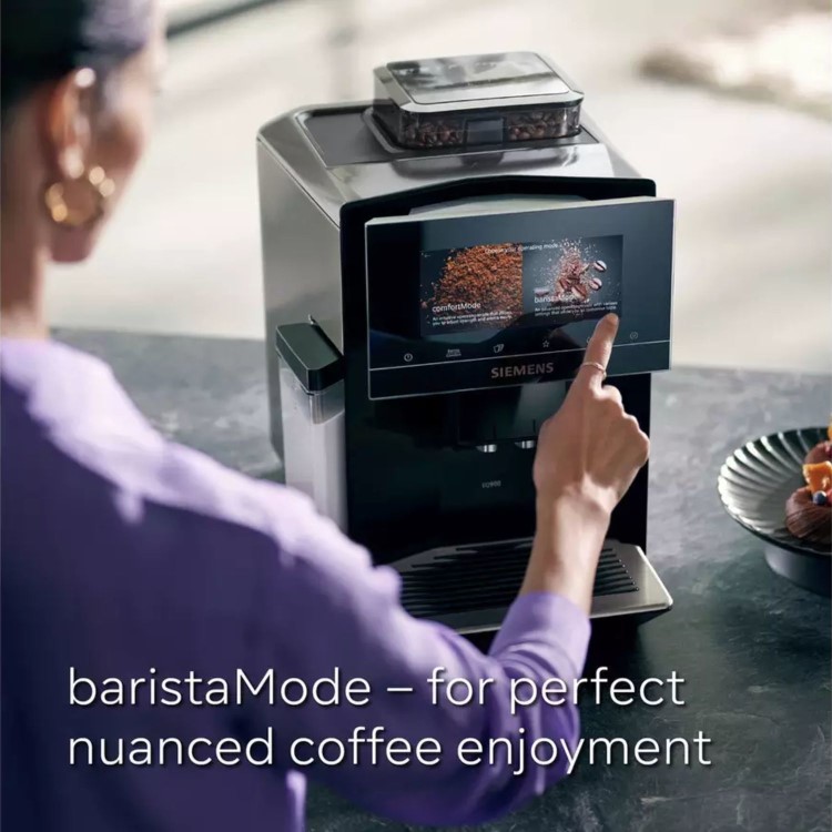 Siemens TQ903GB9 EQ900 Bean-to-Cup Coffee Machine – Dual Hopper baristaMode & iSelect Touchscreen