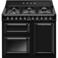 Smeg 100cm Victoria Dual Fuel Range Cooker - Black
