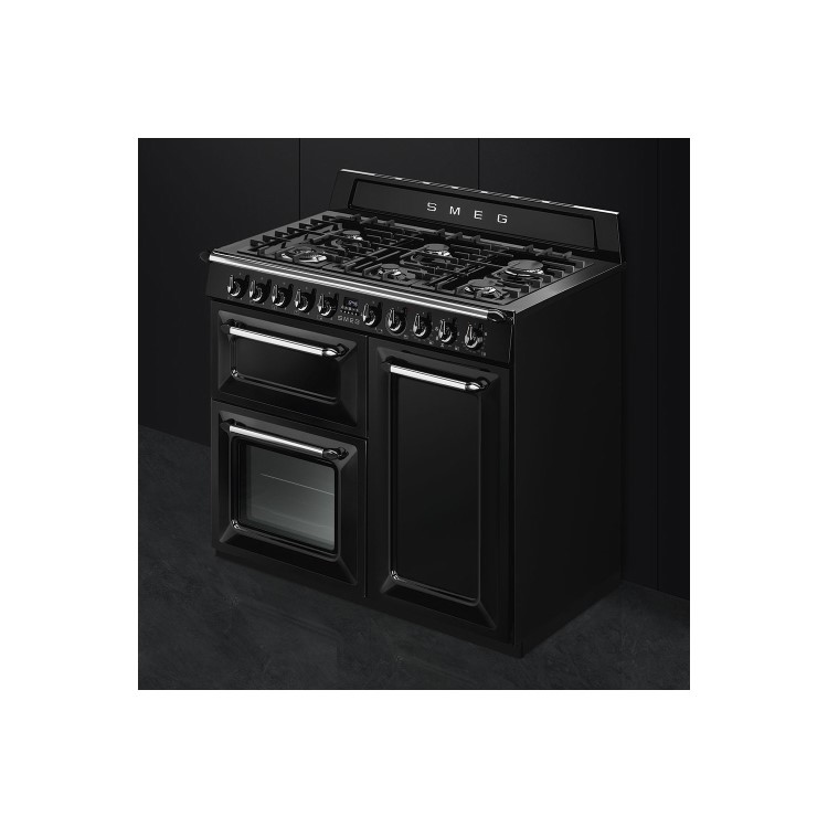 Smeg 100cm Victoria Dual Fuel Range Cooker - Black