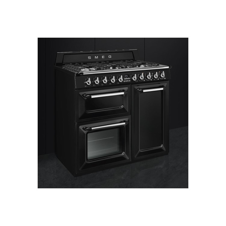 Smeg 100cm Victoria Dual Fuel Range Cooker - Black