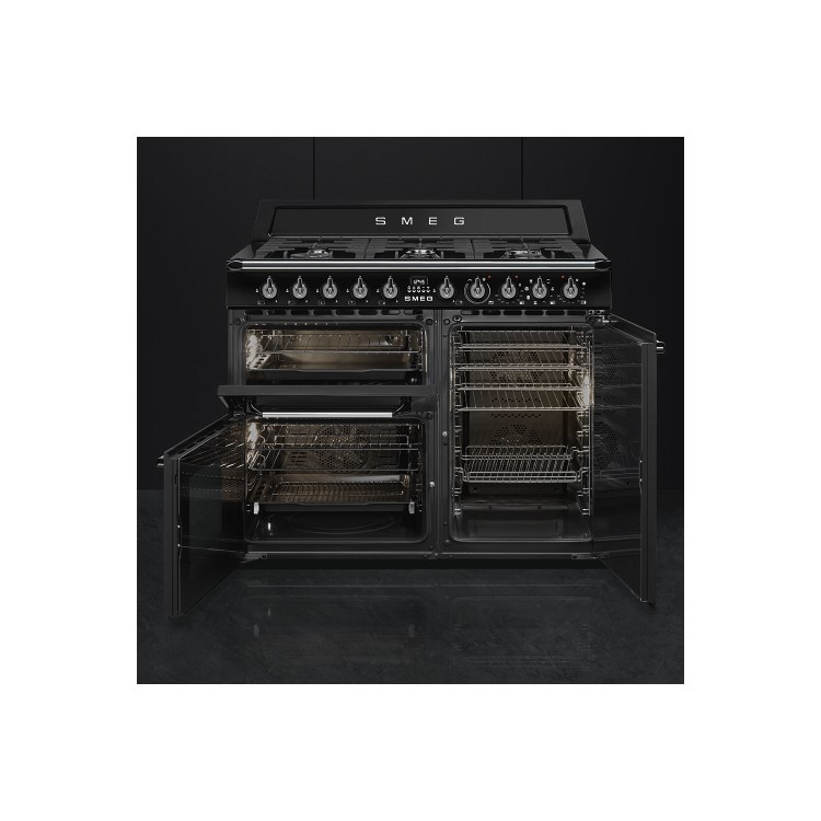 Smeg 100cm Victoria Dual Fuel Range Cooker - Black