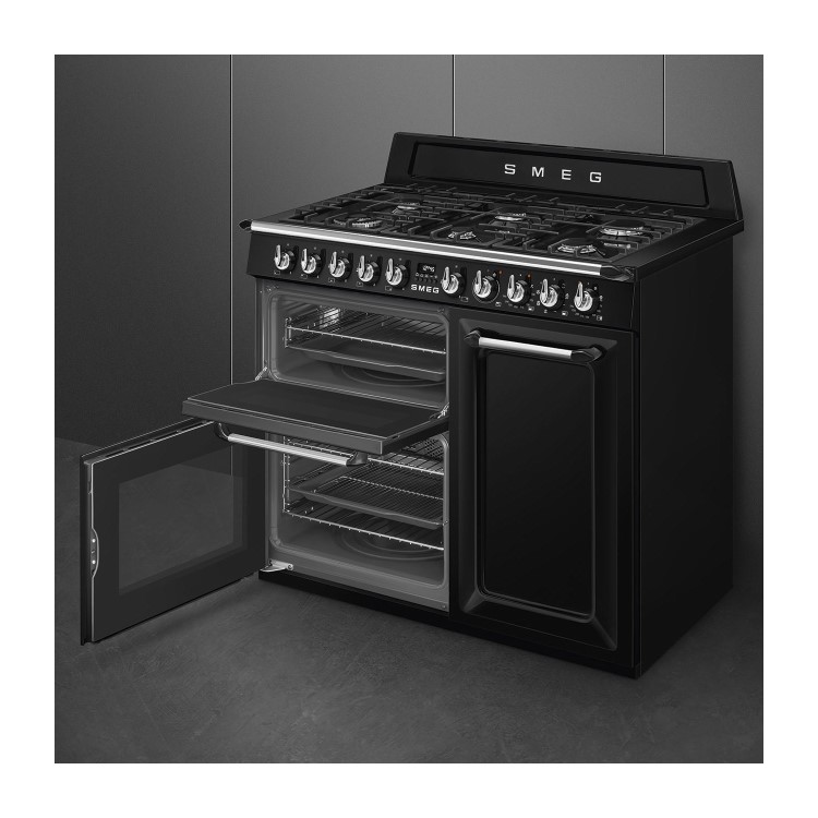 Smeg Victoria 100cm Dual Fuel Range Cooker - Black