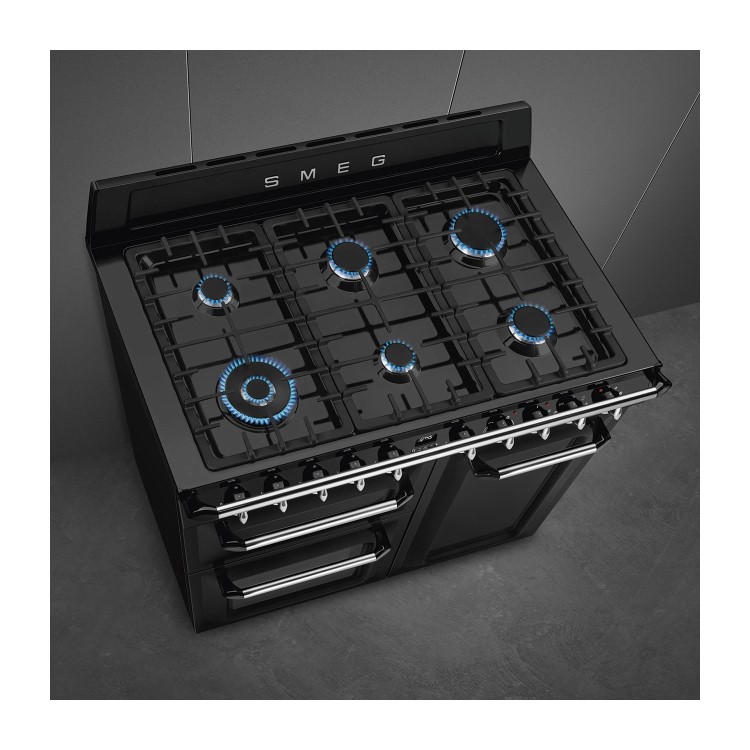Smeg Victoria 100cm Dual Fuel Range Cooker - Black