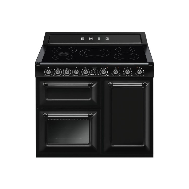 Smeg TR103IBL 100cm Victoria Gloss Black Three Cavity Traditional Range Cooker with Side Opening