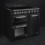 Smeg TR103IBL 100cm Victoria Gloss Black Three Cavity Traditional Range Cooker with Side Opening