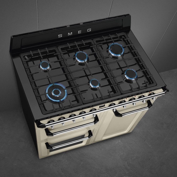 Smeg Victoria 100cm Dual Fuel Range Cooker - Black
