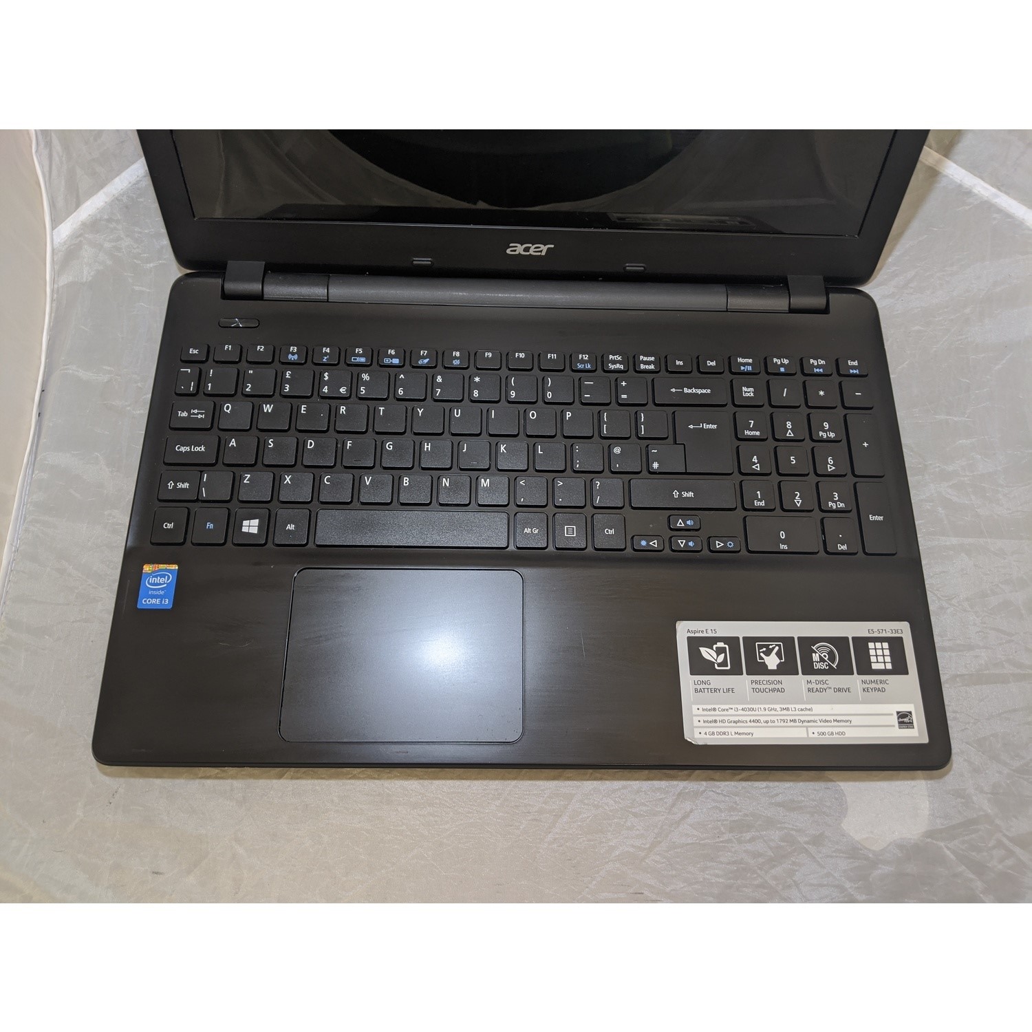 Refurbished Acer Aspire E5-571 Core I3-4030U 4GB 500GB DVD/RW 15.6