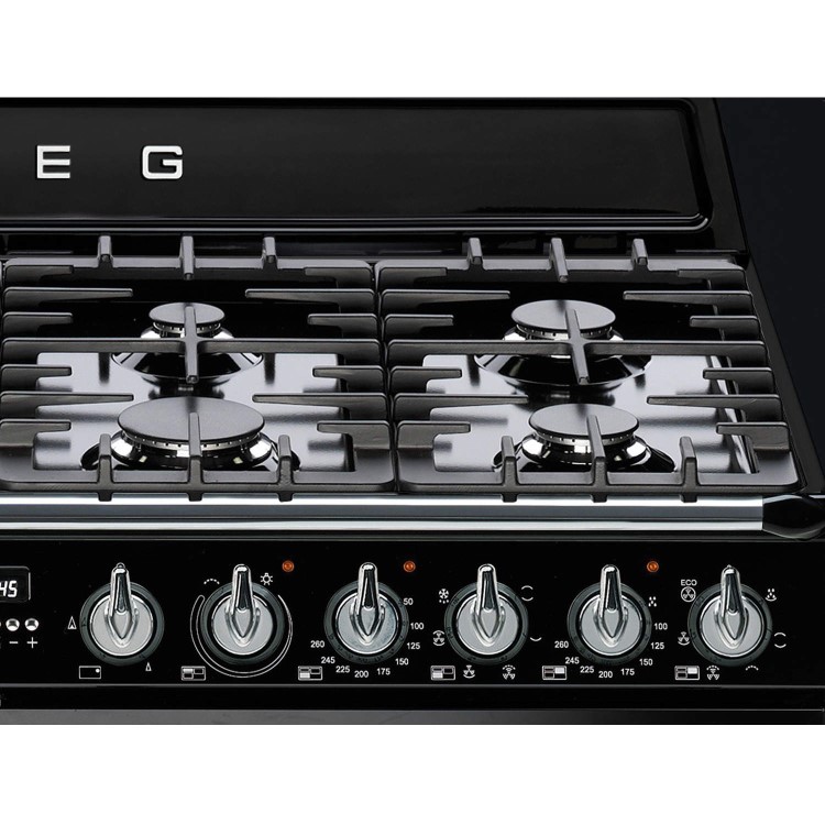 Smeg Victoria 110cm Dual Fuel Range Cooker - Black