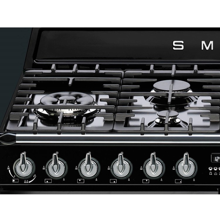 Smeg Victoria 110cm Dual Fuel Range Cooker - Black