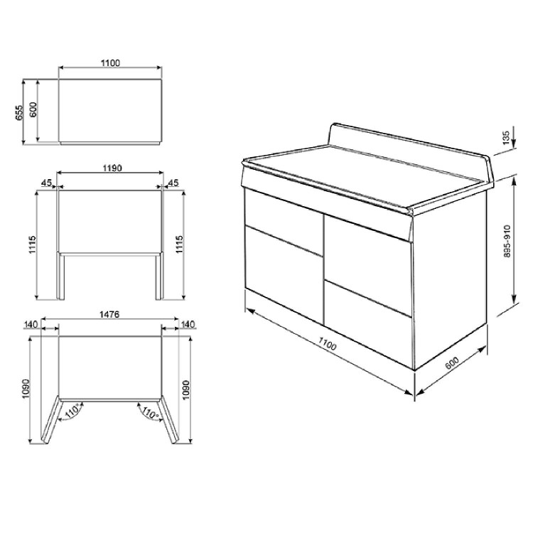 Smeg Victoria 110cm Dual Fuel Range Cooker - Black