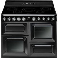 Smeg TR4110IBL Victoria Traditional 110cm Electric Range Cooker With Induction Hob Black