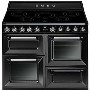 Smeg TR4110IBL Victoria Traditional 110cm Electric Range Cooker With Induction Hob Black