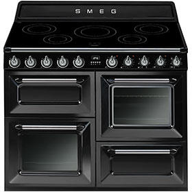 Smeg TR4110IBL Victoria Traditional 110cm Electric Range Cooker With Induction Hob Black