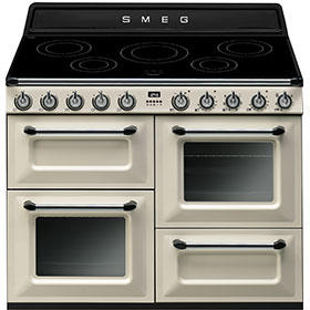 Smeg TR4110IP Victoria Traditional 110cm Electric Range Cooker With Induction Hob Cream