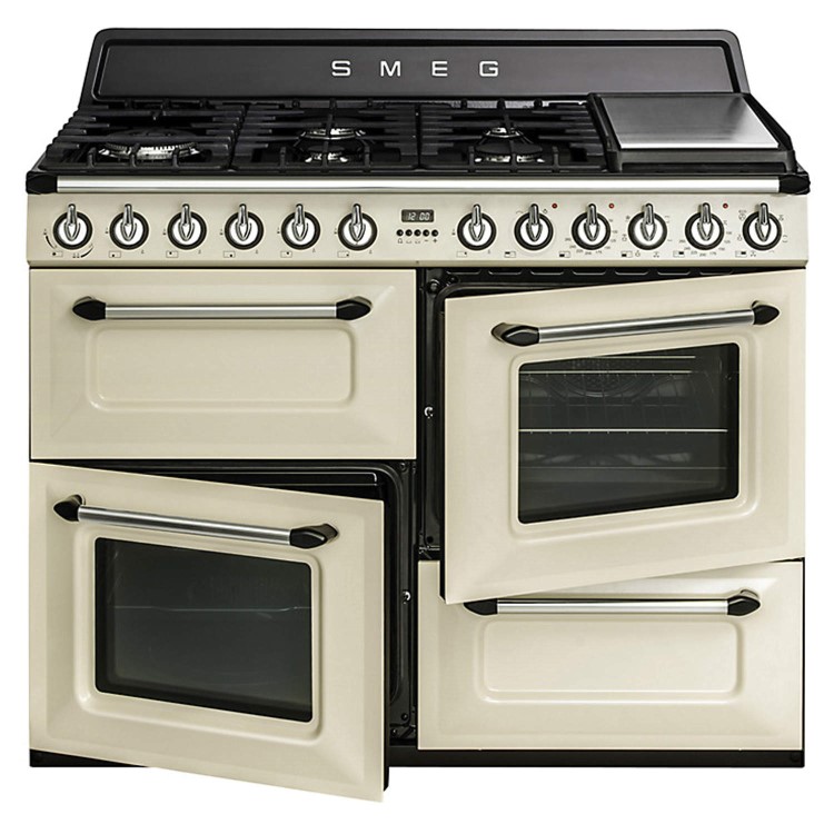 Smeg TR4110P1 Victoria Traditional 110cm Dual Fuel Range Cooker - Cream