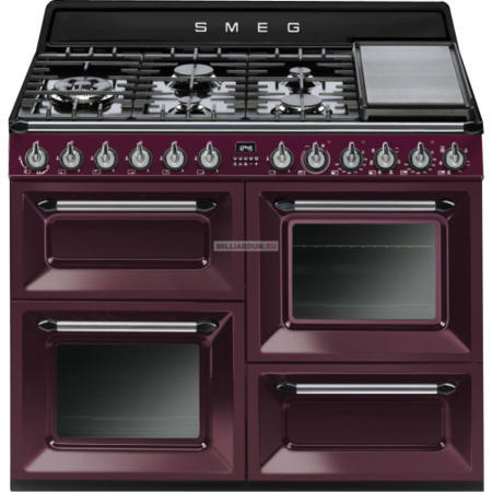 Smeg TR4110RW1 Victoria Traditional 110cm Dual Fuel Range Cooker Red Wine