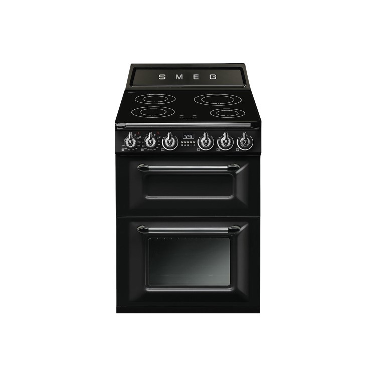 Smeg TR62IBL Victoria 60cm  Double Oven Electric Cooker With Induction Hob - Black