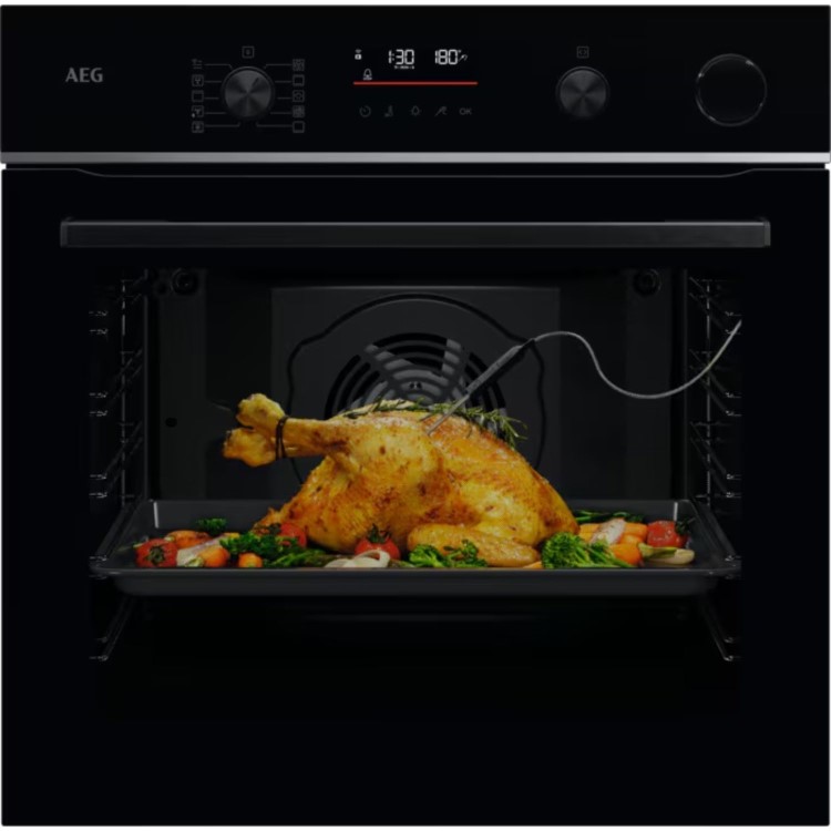 AEG 6000 Series SteamCrisp Electric Single Oven - Black