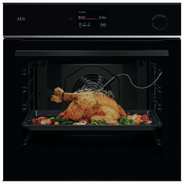 AEG 7000 Series SteamCrisp Electric Single Oven - Black