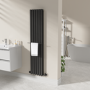 Black Designer Towel Holder for Steel & Electric Radiators - 420mm