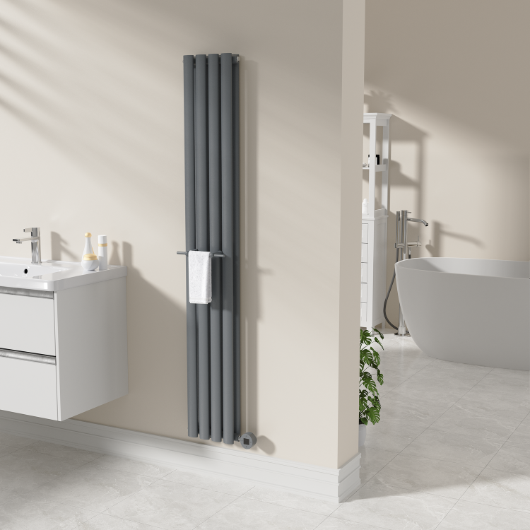 Anthracite Designer Towel Holder for Steel & Electric Radiators - 230mm