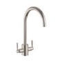 Rangemaster Aquatrend Brushed Nickel Dual Lever Mixer Kitchen Tap