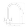 Rangemaster Aquatrend Brushed Nickel Dual Lever Mixer Kitchen Tap