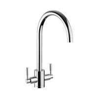 Rangemaster Aquatrend Round Dual Lever Chrome Kitchen Tap