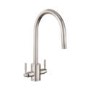 Rangemaster Aquatrend Dual Lever Monobloc Pull Out Kitchen Tap- Nickel