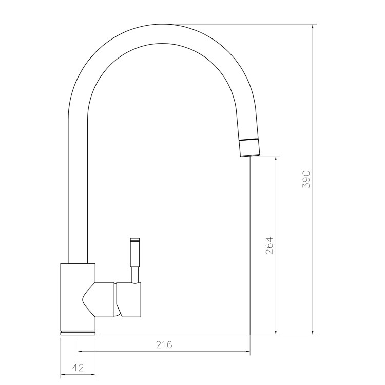 Rangemaster Aquatrend Single Lever Mixer Kitchen Tap - Matte Black