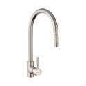 TRE1SLPOBF Rangemaster Aquatrend Single Lever Pull Out Monobloc Kitchen Mixer Tap - Brushed Nickel