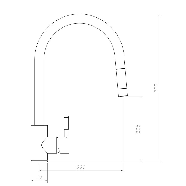 GRADE A1 - Rangemaster Aquatrend Single Lever Monobloc Pull Out Kitchen Tap- Brushed Chrome