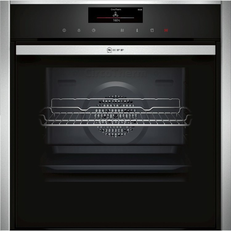 Neff N90 Slide and Hide Single Oven With VarioSteam - Black
