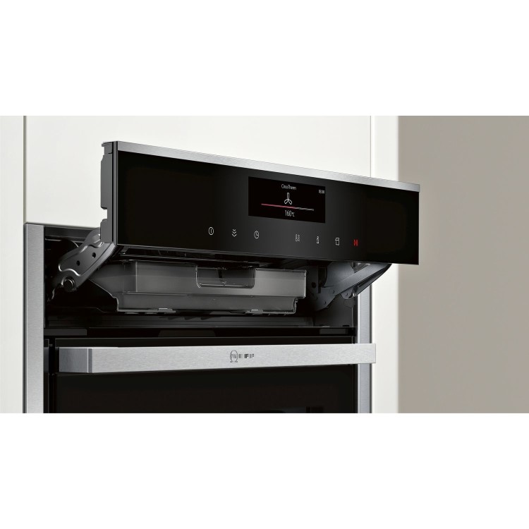 Neff N90 Slide and Hide Single Oven With VarioSteam - Black