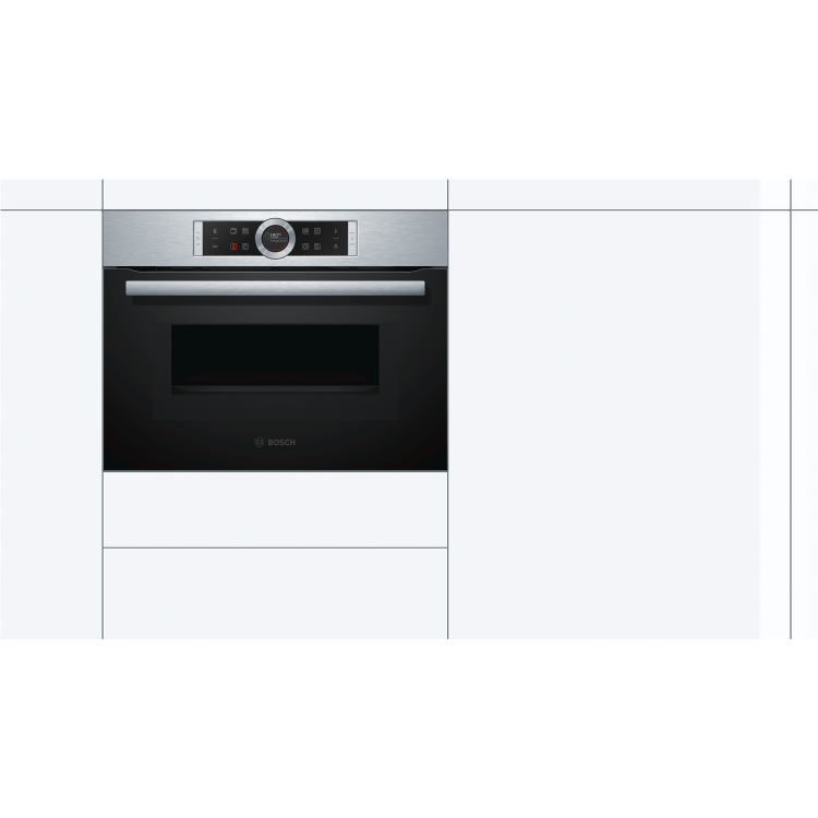 Refurbished Bosch CMG633BS1B 60cm Single Built In Oven with Microwave
