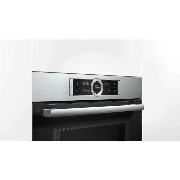 Refurbished Bosch CMG633BS1B 60cm Single Built In Oven with Microwave