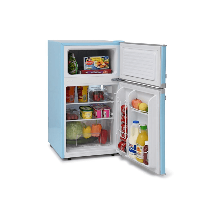 Refurbished MONTPELLIER Retro MAB2031PB Undercounter Fridge Freezer - Blue