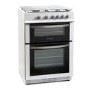 Montpellier MDG600LW 60cm Gas Double Oven With Lid White - LPG Jets Included