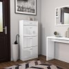 Torino Narrow White High Gloss Shoe Storage Cabinet - 18 Pairs