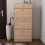 Torino Narrow Oak Effect Shoe Storage Cabinet - 18 Pairs