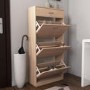 Torino Narrow Oak Effect Shoe Storage Cabinet - 18 Pairs